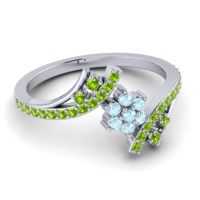 Simple Floral Pave Bypass Anvaya Ring