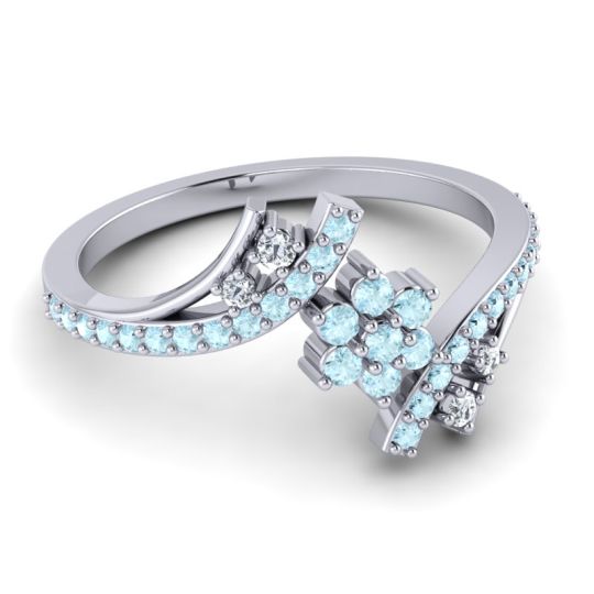 Simple Floral Pave Bypass Anvaya Ring