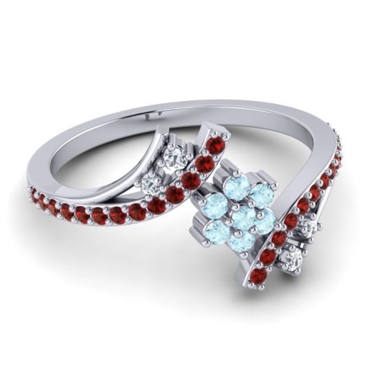 Simple Floral Pave Bypass Anvaya Ring