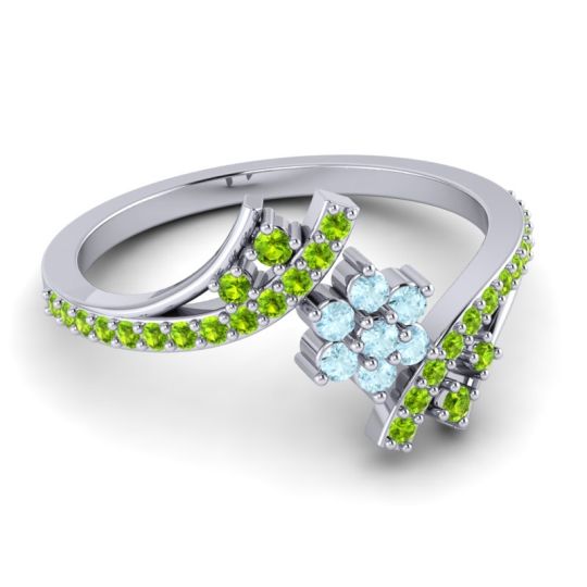 Simple Floral Pave Bypass Anvaya Ring