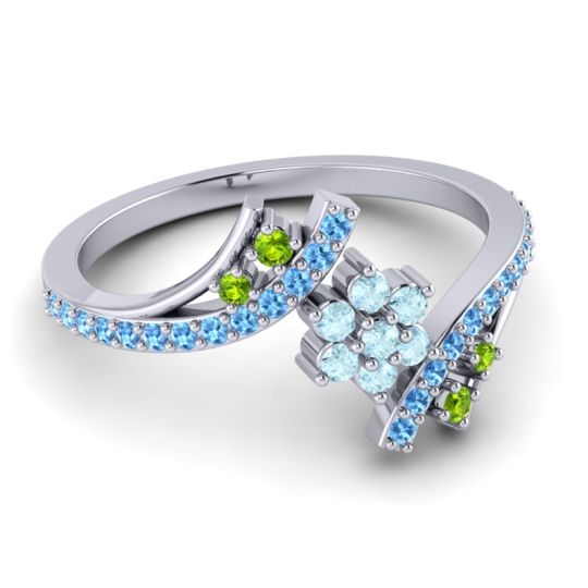 Simple Floral Pave Bypass Anvaya Ring