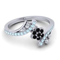 Simple Floral Pave Bypass Anvaya Ring