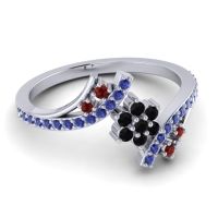 Simple Floral Pave Bypass Anvaya Ring