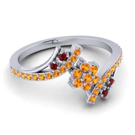 Simple Floral Pave Bypass Anvaya Ring