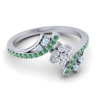 Simple Floral Pave Bypass Anvaya Ring