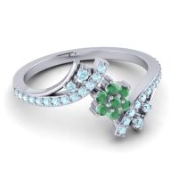 Simple Floral Pave Bypass Anvaya Ring