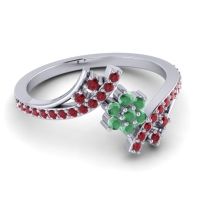 Simple Floral Pave Bypass Anvaya Ring