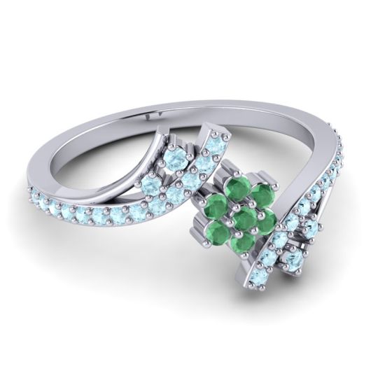 Simple Floral Pave Bypass Anvaya Ring