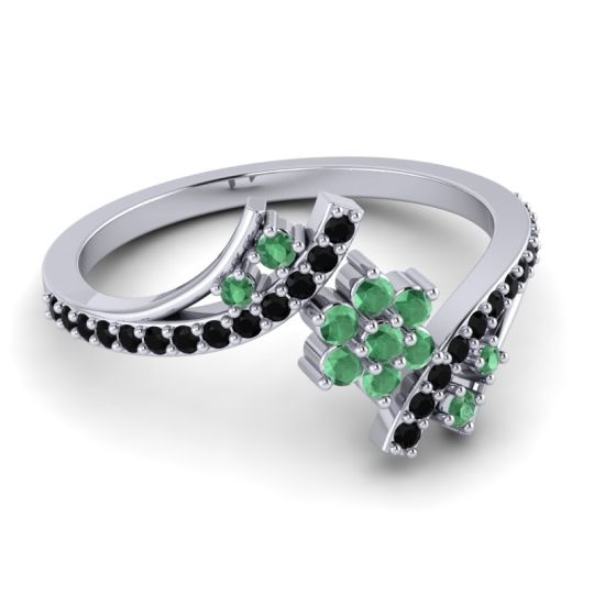 Simple Floral Pave Bypass Anvaya Ring