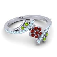 Simple Floral Pave Bypass Anvaya Ring