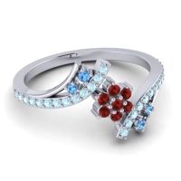 Simple Floral Pave Bypass Anvaya Ring
