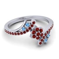 Simple Floral Pave Bypass Anvaya Ring