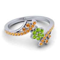 Simple Floral Pave Bypass Anvaya Ring