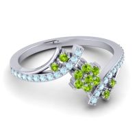 Simple Floral Pave Bypass Anvaya Ring
