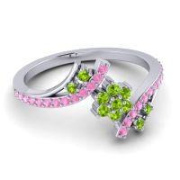 Simple Floral Pave Bypass Anvaya Ring