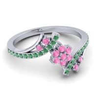 Simple Floral Pave Bypass Anvaya Ring