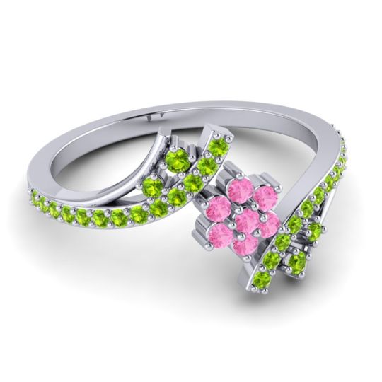 Simple Floral Pave Bypass Anvaya Ring
