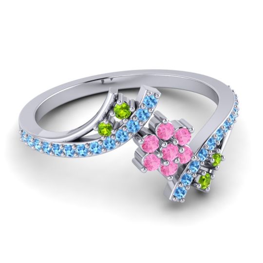 Simple Floral Pave Bypass Anvaya Ring