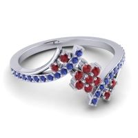 Simple Floral Pave Bypass Anvaya Ring