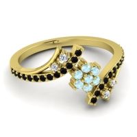 Simple Floral Pave Bypass Anvaya Ring