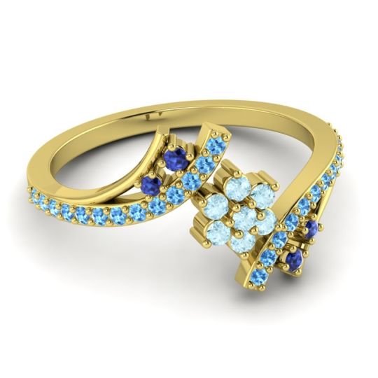 Simple Floral Pave Bypass Anvaya Ring