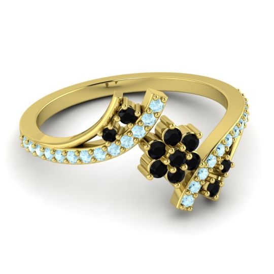 Simple Floral Pave Bypass Anvaya Ring
