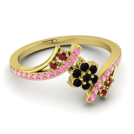 Simple Floral Pave Bypass Anvaya Ring