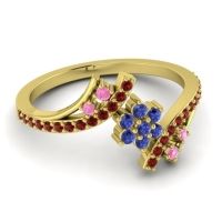 Simple Floral Pave Bypass Anvaya Ring