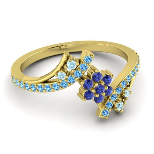 Simple Floral Pave Bypass Anvaya Ring