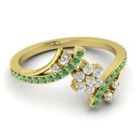 Simple Floral Pave Bypass Anvaya Ring
