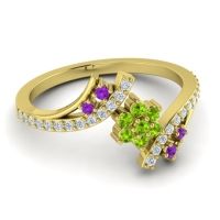 Simple Floral Pave Bypass Anvaya Ring