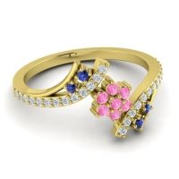 Simple Floral Pave Bypass Anvaya Ring