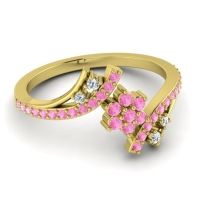 Simple Floral Pave Bypass Anvaya Ring