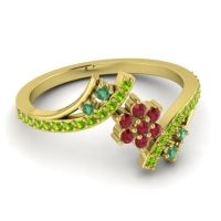 Simple Floral Pave Bypass Anvaya Ring