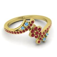 Simple Floral Pave Bypass Anvaya Ring