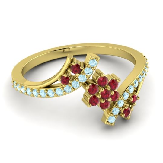 Simple Floral Pave Bypass Anvaya Ring