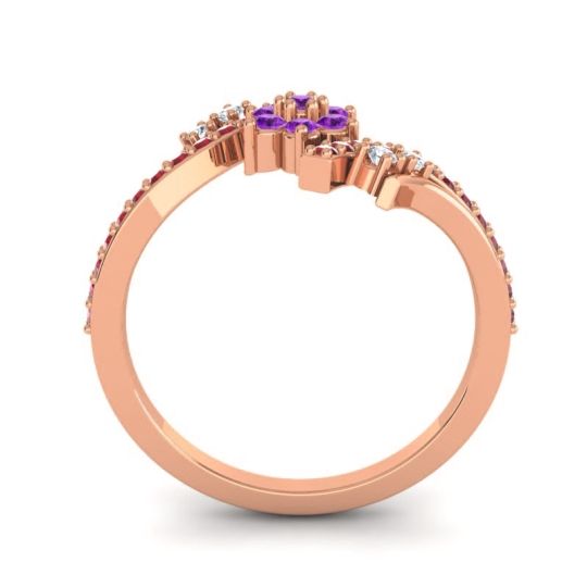 Simple Floral Pave Bypass Anvaya Ring