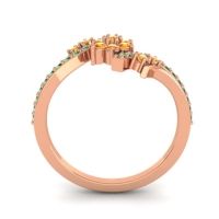 Simple Floral Pave Bypass Anvaya Ring