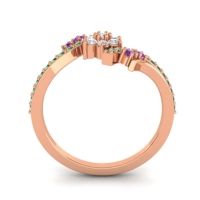 Simple Floral Pave Bypass Anvaya Ring