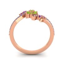 Simple Floral Pave Bypass Anvaya Ring