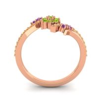 Simple Floral Pave Bypass Anvaya Ring