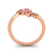 Simple Floral Pave Bypass Anvaya Ring