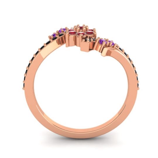 Simple Floral Pave Bypass Anvaya Ring