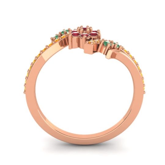 Simple Floral Pave Bypass Anvaya Ring