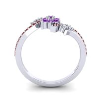 Simple Floral Pave Bypass Anvaya Ring