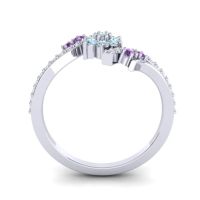 Simple Floral Pave Bypass Anvaya Ring