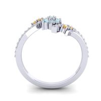 Simple Floral Pave Bypass Anvaya Ring