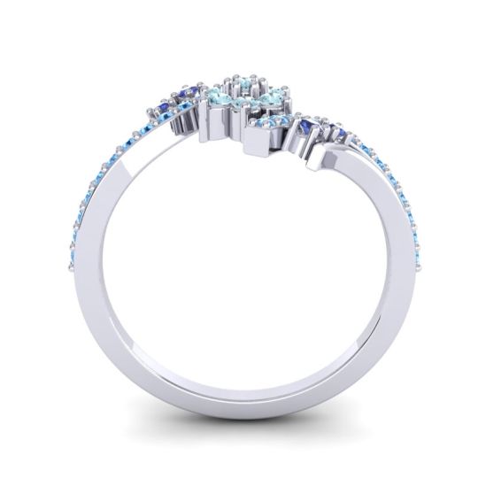 Simple Floral Pave Bypass Anvaya Ring