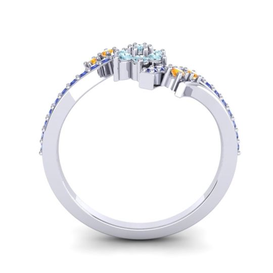 Simple Floral Pave Bypass Anvaya Ring