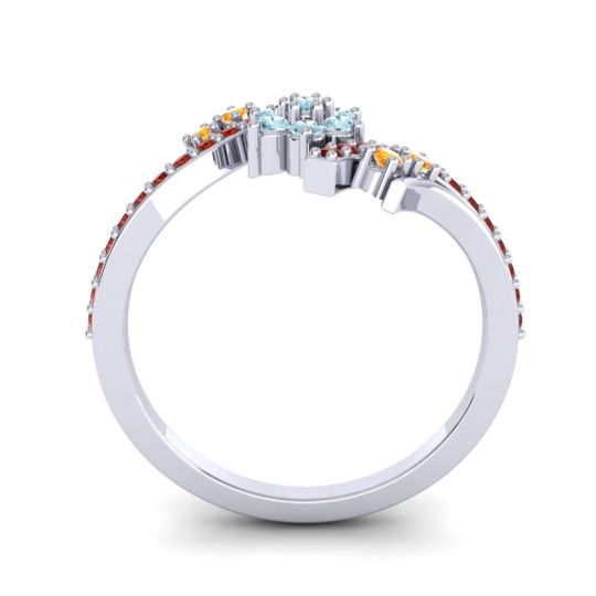 Simple Floral Pave Bypass Anvaya Ring